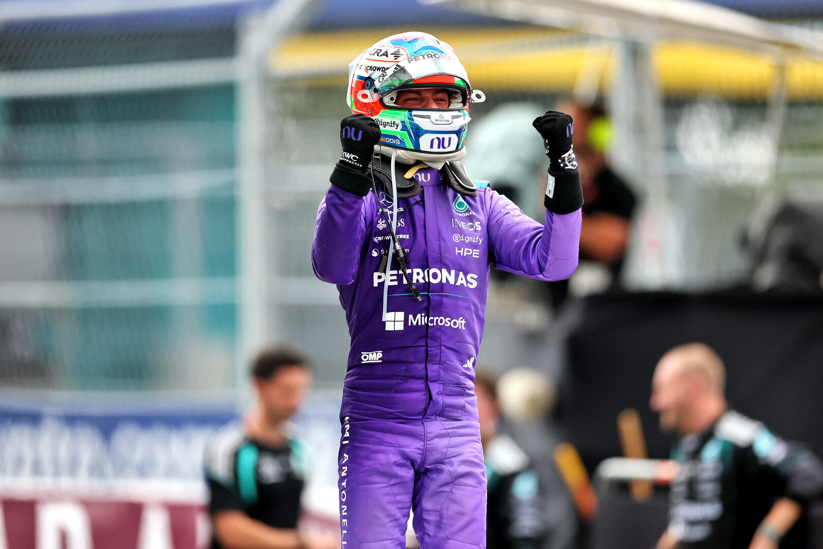 GP MIAMI, Gara winner Andrea Kimi Antonelli (ITA) Mercedes AMG Formula One Team celebrates in parc ferme.
03.05.2026. Formula 1 World Championship, Rd 4, Miami Grand Prix, Miami, Florida, USA, Gara Day.
- www.xpbimages.com, EMail: requests@xpbimages.com © Copyright: Charniaux / XPB Images