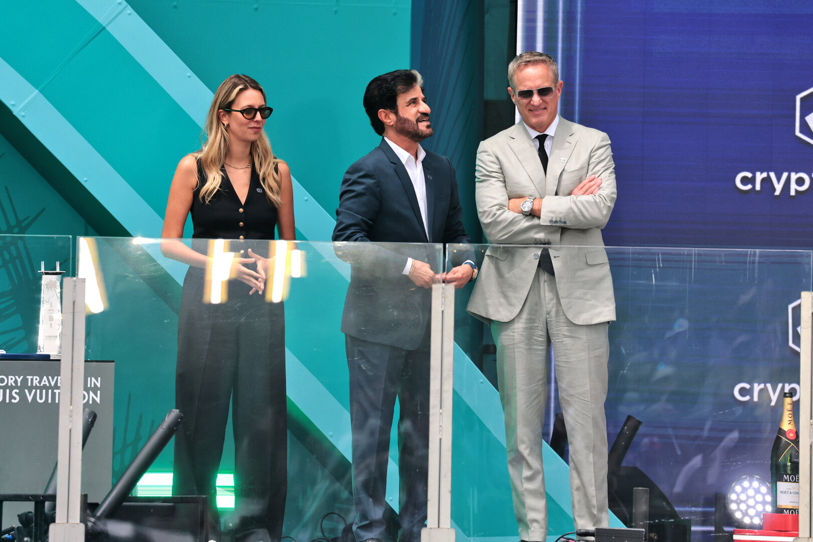 GP MIAMI, Mohammed Bin Sulayem (UAE) FIA President (Centre) on the podium.
03.05.2026. Formula 1 World Championship, Rd 4, Miami Grand Prix, Miami, Florida, USA, Gara Day.
- www.xpbimages.com, EMail: requests@xpbimages.com © Copyright: Moy / XPB Images