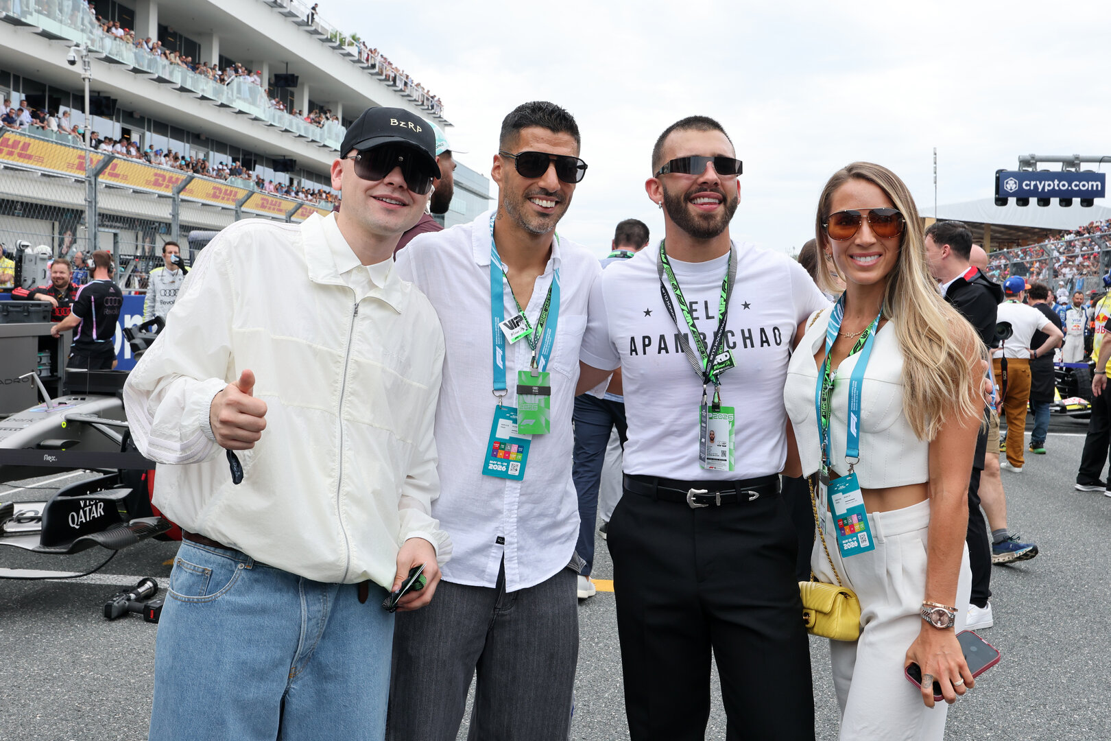 GP MIAMI, Luis Suarez (URU) Inter Miami Football Player (Second left) with other guests on the grid.
03.05.2026. Formula 1 World Championship, Rd 4, Miami Grand Prix, Miami, Florida, USA, Gara Day.
- www.xpbimages.com, EMail: requests@xpbimages.com © Copyright: Moy / XPB Images