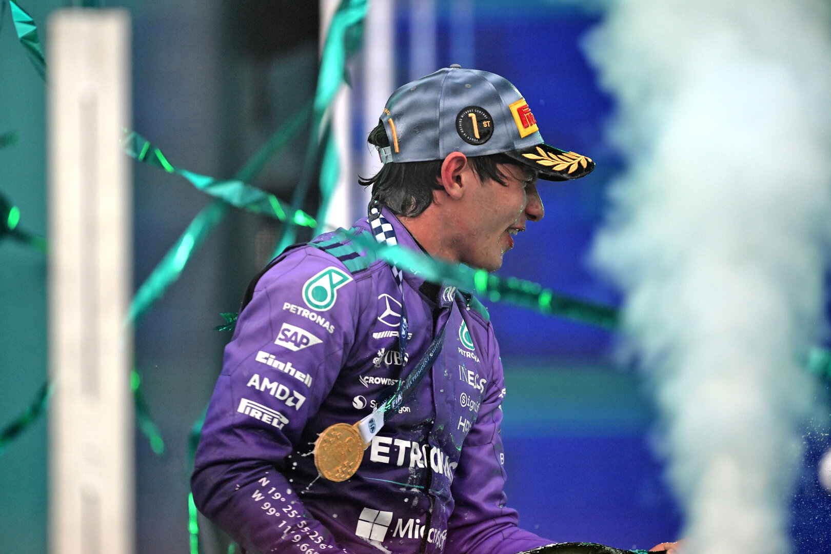 GP MIAMI, Gara winner Andrea Kimi Antonelli (ITA) Mercedes AMG Formula One Team celebrates on the podium.
03.05.2026. Formula 1 World Championship, Rd 4, Miami Grand Prix, Miami, Florida, USA, Gara Day.
- www.xpbimages.com, EMail: requests@xpbimages.com © Copyright: Price / XPB Images