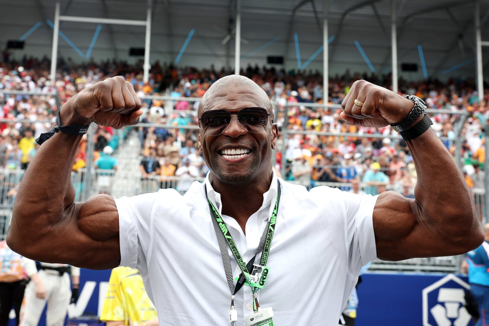 GP MIAMI, Terry Crews (USA) Actor e Cadillac Formula 1 Team guest, on the grid.
03.05.2026. Formula 1 World Championship, Rd 4, Miami Grand Prix, Miami, Florida, USA, Gara Day.
 - www.xpbimages.com, EMail: requests@xpbimages.com © Copyright: Rew / XPB Images