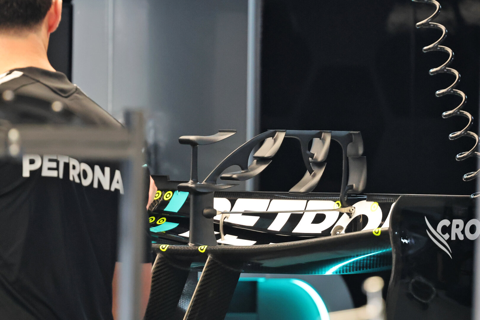 GP MONACO, Mercedes AMG Formula One Team W17 rear wing detail.
04.06.2026. Formula 1 World Championship, Rd 6, Monaco Grand Prix, Monte Carlo, Monaco, Preparation Day.
- www.xpbimages.com, EMail: requests@xpbimages.com © Copyright: Batchelor / XPB Images