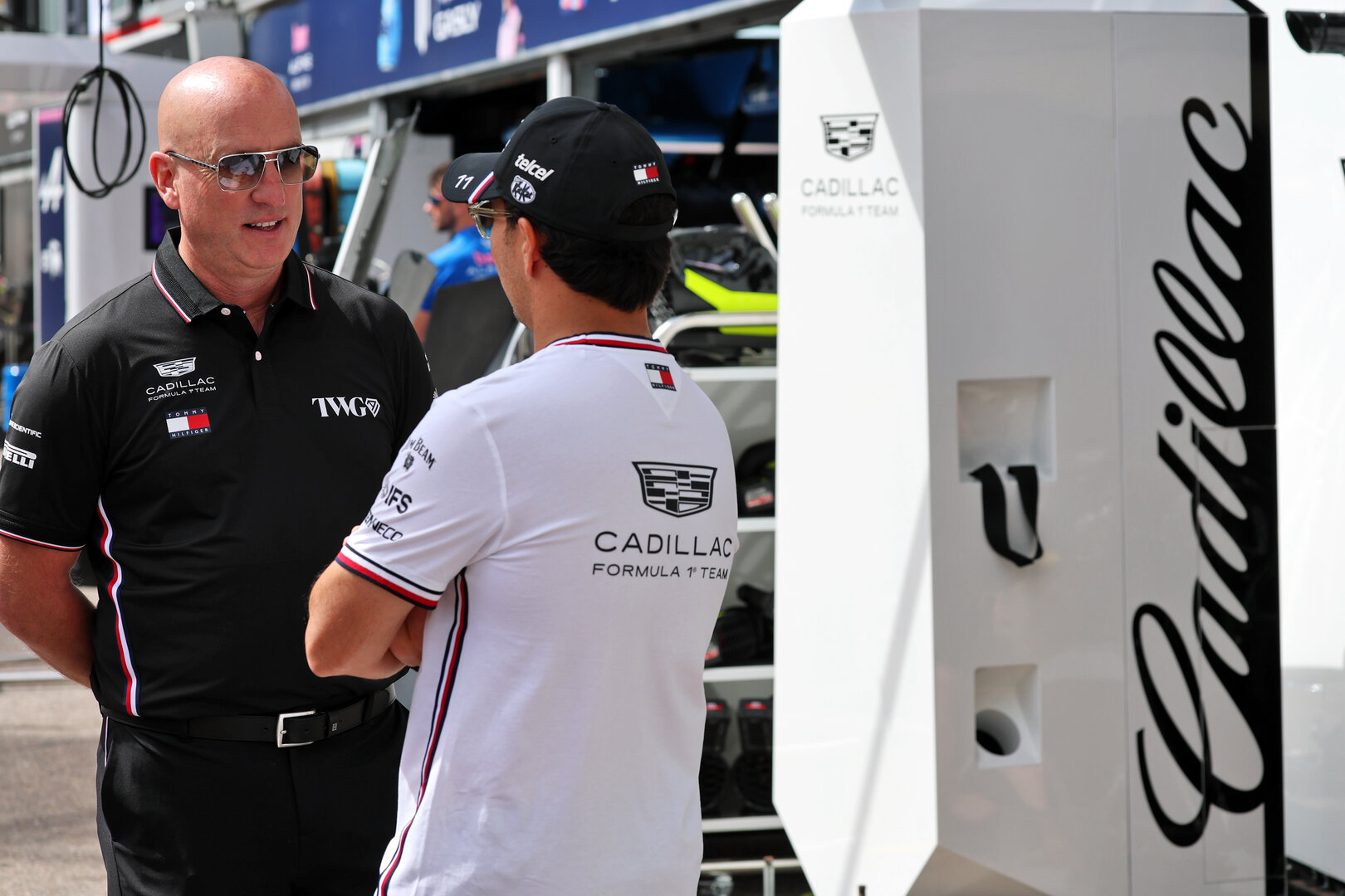GP MONACO, (L to R): Dan Towriss (USA) Cadillac F1 Team e TWG Motorsports CEO with Sergio Perez (MEX) Cadillac Formula 1 Team.
04.06.2026. Formula 1 World Championship, Rd 6, Monaco Grand Prix, Monte Carlo, Monaco, Preparation Day.
- www.xpbimages.com, EMail: requests@xpbimages.com © Copyright: Batchelor / XPB Images