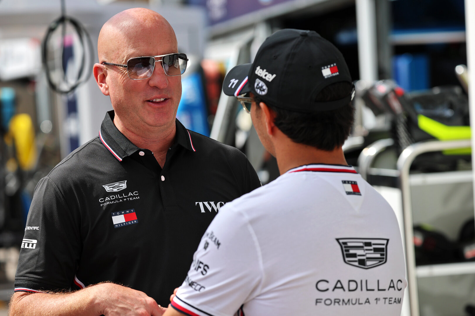 GP MONACO, (L to R): Dan Towriss (USA) Cadillac F1 Team e TWG Motorsports CEO with Sergio Perez (MEX) Cadillac Formula 1 Team.
04.06.2026. Formula 1 World Championship, Rd 6, Monaco Grand Prix, Monte Carlo, Monaco, Preparation Day.
- www.xpbimages.com, EMail: requests@xpbimages.com © Copyright: Batchelor / XPB Images