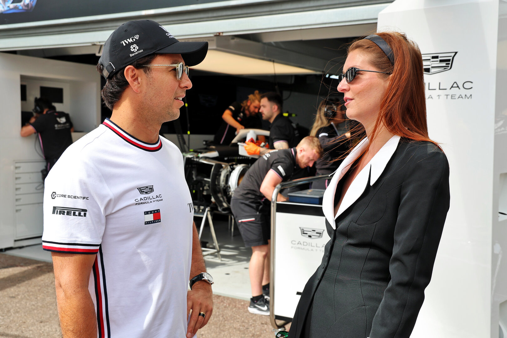 GP MONACO, (L to R): Sergio Perez (MEX) Cadillac Formula 1 Team with Cassidy Towriss (USA).
04.06.2026. Formula 1 World Championship, Rd 6, Monaco Grand Prix, Monte Carlo, Monaco, Preparation Day.
- www.xpbimages.com, EMail: requests@xpbimages.com © Copyright: Batchelor / XPB Images