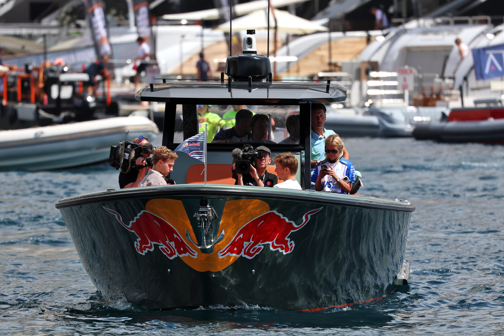 GP MONACO, Liam Lawson (NZL) Racing Bulls Formula One Team on a boat in the Monaco Harbour. 
04.06.2026. Formula 1 World Championship, Rd 6, Monaco Grand Prix, Monte Carlo, Monaco, Preparation Day.
- www.xpbimages.com, EMail: requests@xpbimages.com © Copyright: Rew / XPB Images