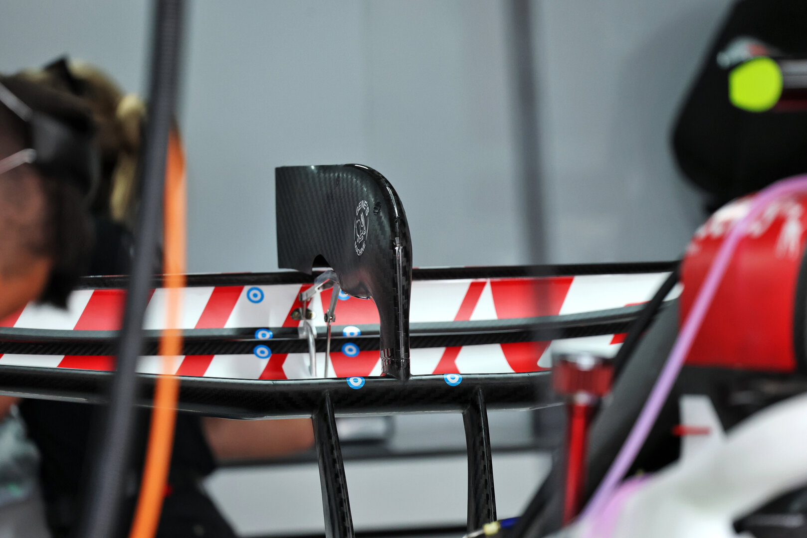 GP MONACO, Haas F1 Team VF-26 rear wing detail.
04.06.2026. Formula 1 World Championship, Rd 6, Monaco Grand Prix, Monte Carlo, Monaco, Preparation Day.
- www.xpbimages.com, EMail: requests@xpbimages.com © Copyright: Batchelor / XPB Images