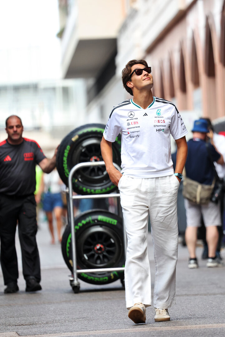 GP MONACO, George Russell (GBR) Mercedes AMG Formula One Team.
04.06.2026. Formula 1 World Championship, Rd 6, Monaco Grand Prix, Monte Carlo, Monaco, Preparation Day.
- www.xpbimages.com, EMail: requests@xpbimages.com © Copyright: Bearne / XPB Images