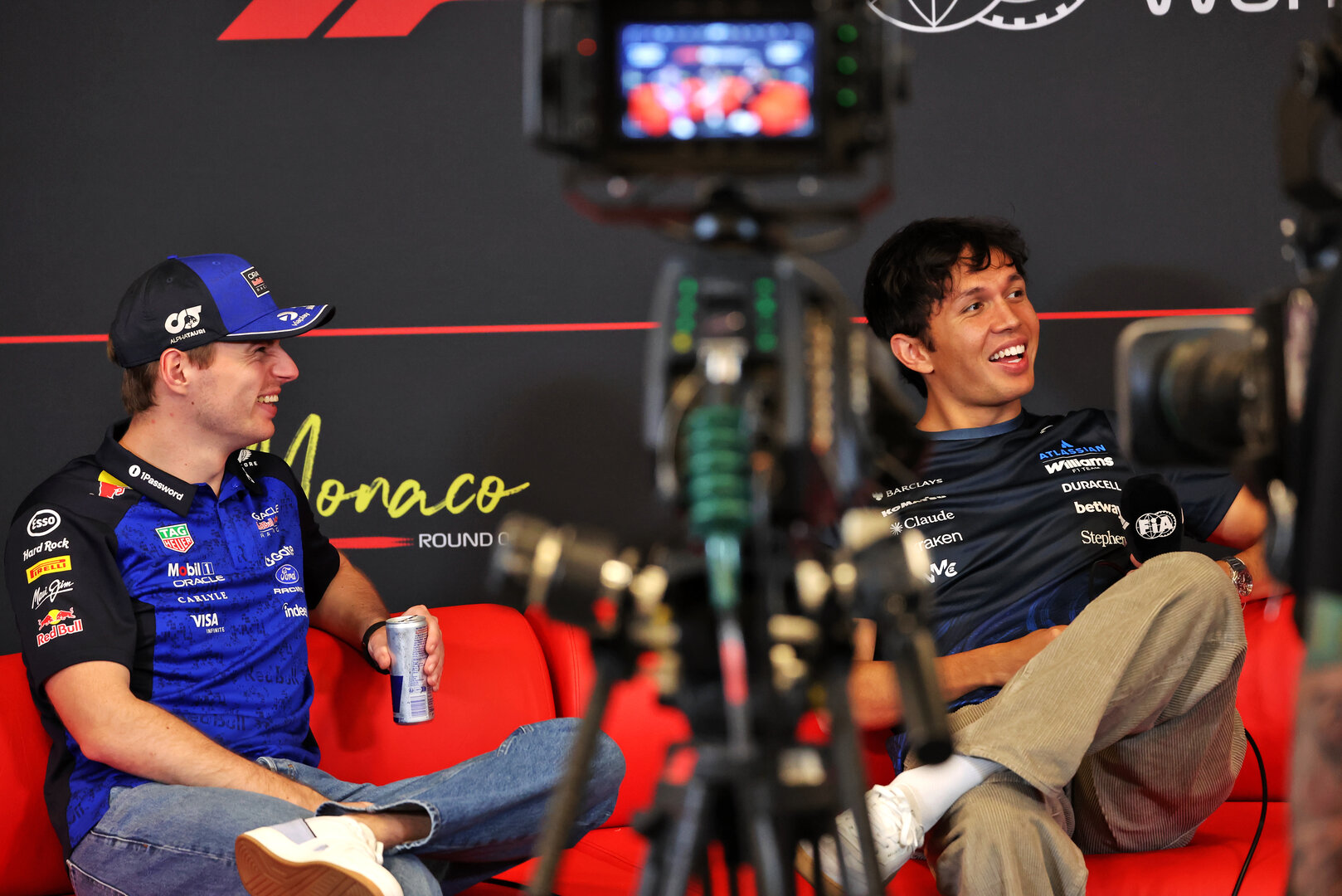 GP MONACO, (L to R): Max Verstappen (NLD) Red Bull Racing e Alexander Albon (THA) Williams F1 Team in the FIA Press Conference.
04.06.2026. Formula 1 World Championship, Rd 6, Monaco Grand Prix, Monte Carlo, Monaco, Preparation Day.
- www.xpbimages.com, EMail: requests@xpbimages.com © Copyright: Rew / XPB Images