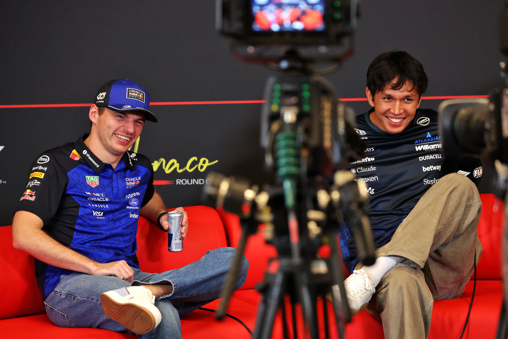 GP MONACO, (L to R): Max Verstappen (NLD) Red Bull Racing e Alexander Albon (THA) Williams F1 Team in the FIA Press Conference.
04.06.2026. Formula 1 World Championship, Rd 6, Monaco Grand Prix, Monte Carlo, Monaco, Preparation Day.
- www.xpbimages.com, EMail: requests@xpbimages.com © Copyright: Rew / XPB Images