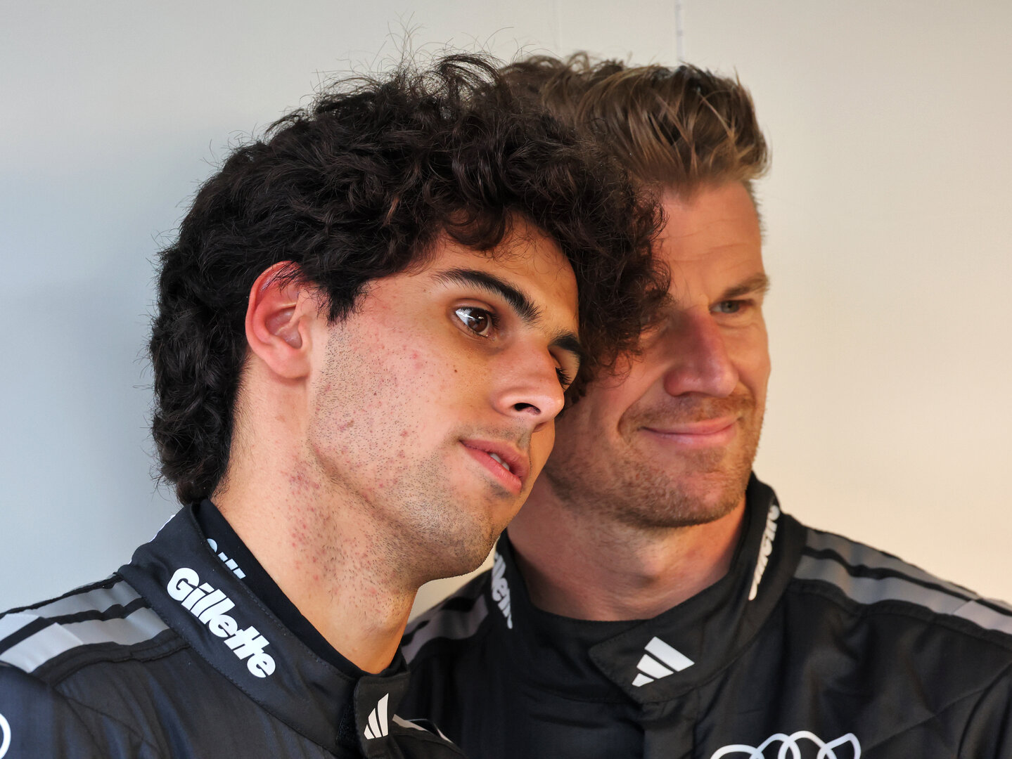 GP MONACO, (L to R): Gabriel Bortoleto (BRA) Audi F1 Team with Nico Hulkenberg (GER) Audi F1 Team.
04.06.2026. Formula 1 World Championship, Rd 6, Monaco Grand Prix, Monte Carlo, Monaco, Preparation Day.
 - www.xpbimages.com, EMail: requests@xpbimages.com © Copyright: Coates / XPB Images