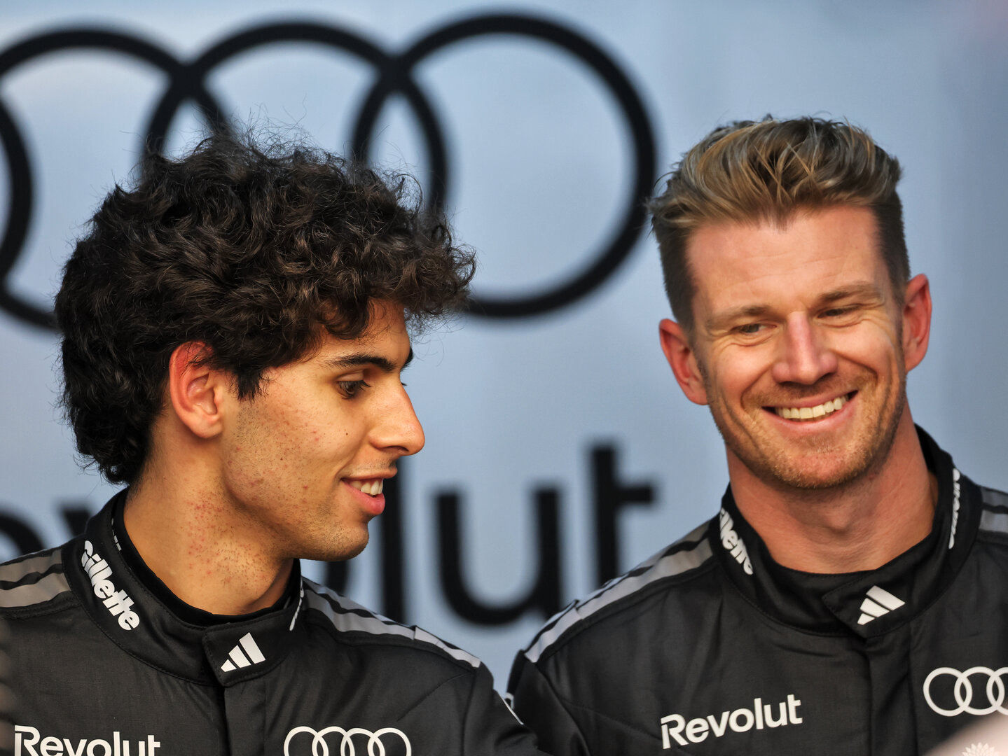 GP MONACO, (L to R): Gabriel Bortoleto (BRA) Audi F1 Team with Nico Hulkenberg (GER) Audi F1 Team.
04.06.2026. Formula 1 World Championship, Rd 6, Monaco Grand Prix, Monte Carlo, Monaco, Preparation Day.
 - www.xpbimages.com, EMail: requests@xpbimages.com © Copyright: Coates / XPB Images