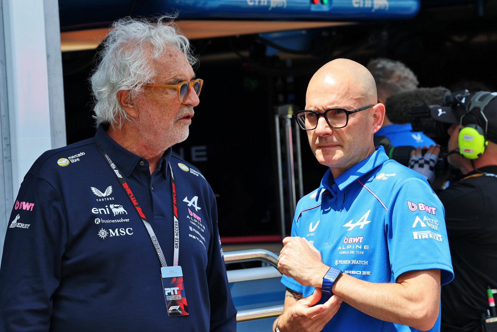 GP MONACO, (L to R): Flavio Briatore (ITA) Alpine F1 Team Executive Advisor with David Sanchez (FRA) Alpine F1 Team Executive Technical Director.
05.06.2026. Formula 1 World Championship, Rd 6, Monaco Grand Prix, Monte Carlo, Monaco, Practice Day.
- www.xpbimages.com, EMail: requests@xpbimages.com © Copyright: Batchelor / XPB Images