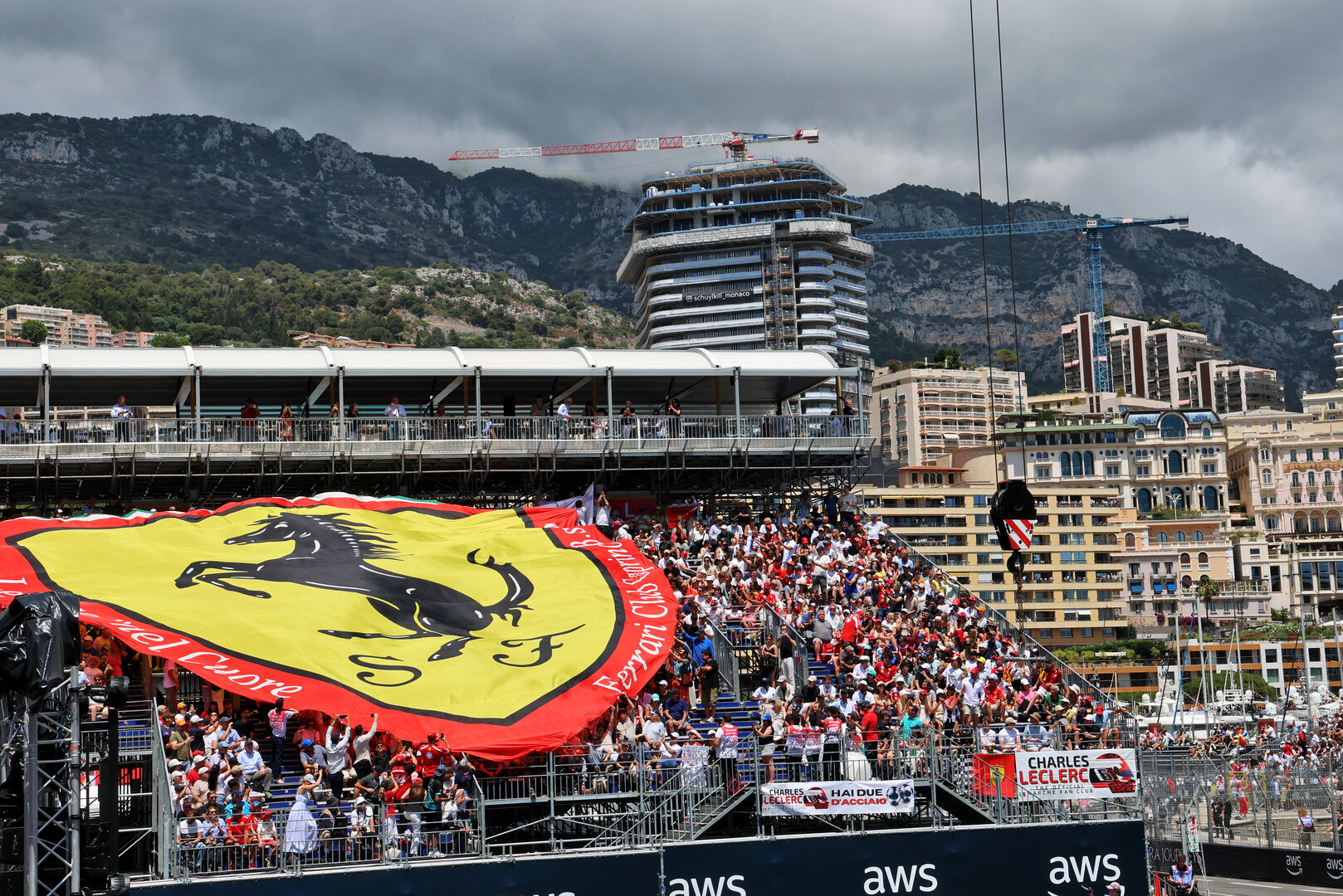 GP MONACO, Circuit Atmosfera - Ferrari flag in the grandstand.
05.06.2026. Formula 1 World Championship, Rd 6, Monaco Grand Prix, Monte Carlo, Monaco, Practice Day.
- www.xpbimages.com, EMail: requests@xpbimages.com © Copyright: Batchelor / XPB Images