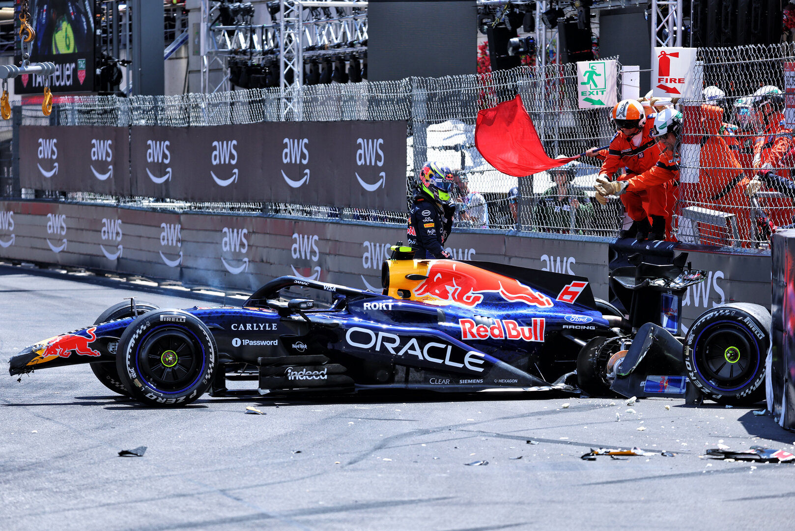 GP MONACO, Isack Hadjar (FRA) Red Bull Racing RB22 crashed in the first practice session.
05.06.2026. Formula 1 World Championship, Rd 6, Monaco Grand Prix, Monte Carlo, Monaco, Practice Day.
- www.xpbimages.com, EMail: requests@xpbimages.com © Copyright: Batchelor / XPB Images