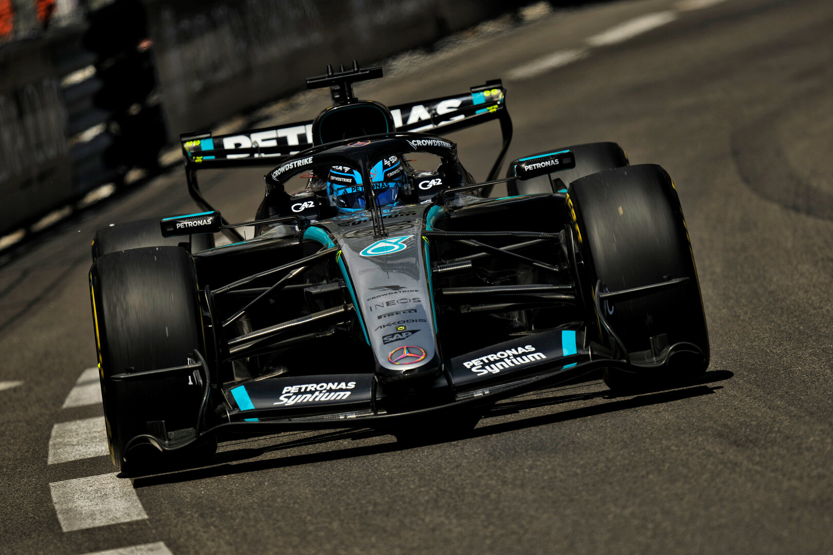 GP MONACO, George Russell (GBR) Mercedes AMG Formula One Team W17.
05.06.2026. Formula 1 World Championship, Rd 6, Monaco Grand Prix, Monte Carlo, Monaco, Practice Day.
- www.xpbimages.com, EMail: requests@xpbimages.com © Copyright: Dunbar / XPB Images