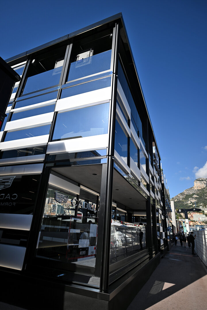 GP MONACO, Cadillac Formula 1 Team motorhome.
05.06.2026. Formula 1 World Championship, Rd 6, Monaco Grand Prix, Monte Carlo, Monaco, Practice Day.
- www.xpbimages.com, EMail: requests@xpbimages.com © Copyright: Price / XPB Images