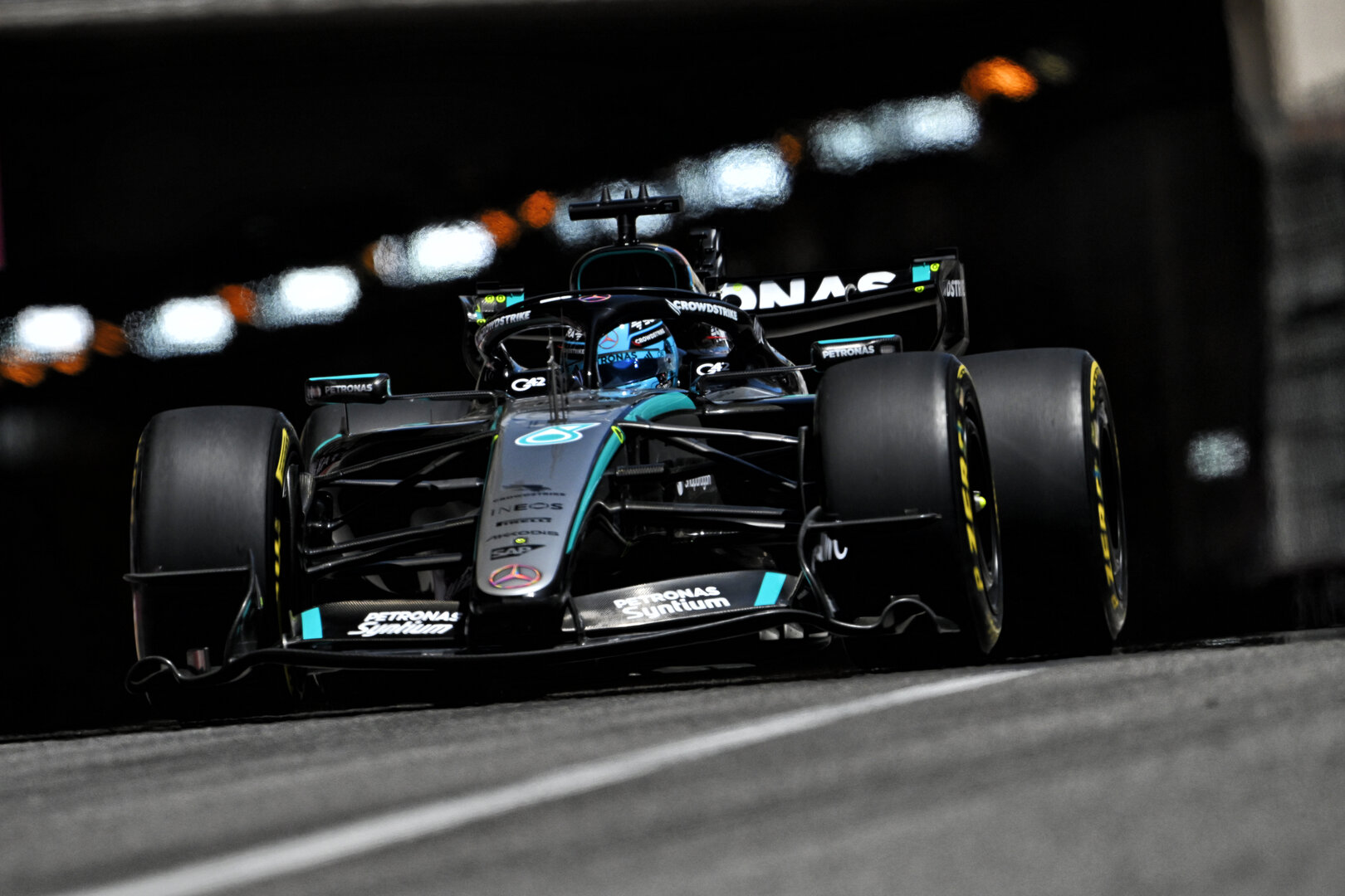 GP MONACO, George Russell (GBR) Mercedes AMG Formula One Team W17.
05.06.2026. Formula 1 World Championship, Rd 6, Monaco Grand Prix, Monte Carlo, Monaco, Practice Day.
- www.xpbimages.com, EMail: requests@xpbimages.com © Copyright: Price / XPB Images