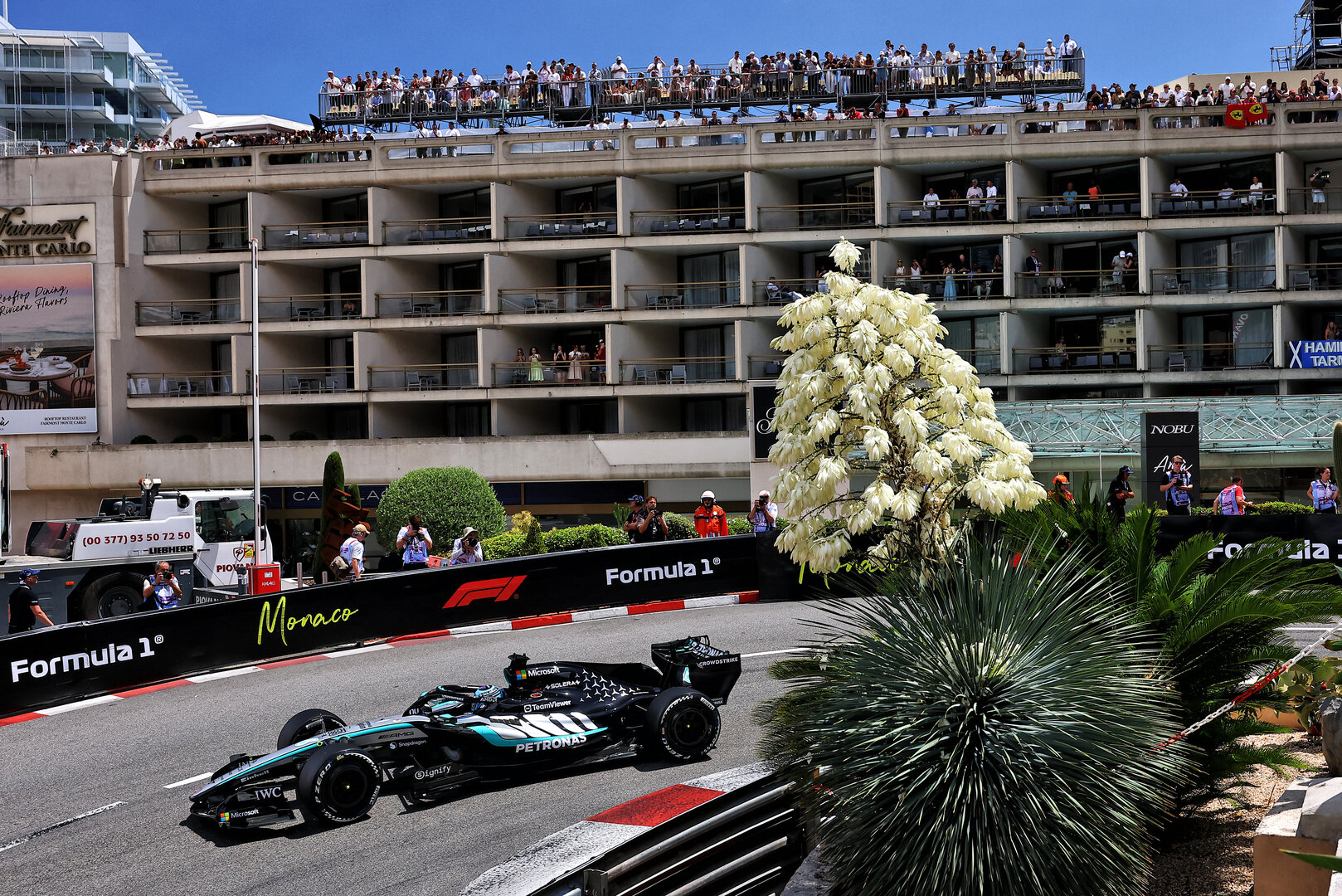 GP MONACO, George Russell (GBR) Mercedes AMG Formula One Team W17.
05.06.2026. Formula 1 World Championship, Rd 6, Monaco Grand Prix, Monte Carlo, Monaco, Practice Day.