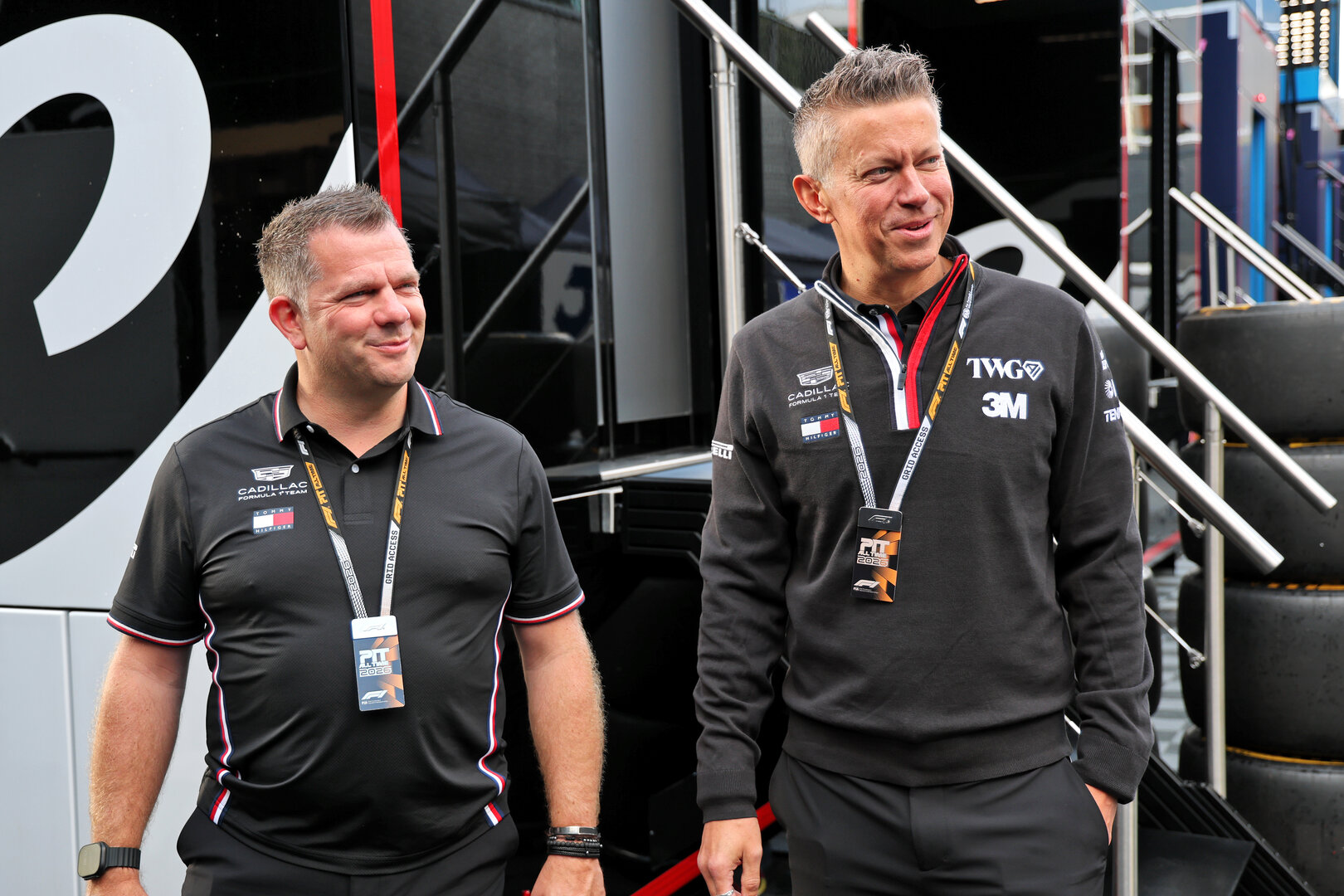 GP OLANDA, (L to R): Peter Crolla (GBR) Cadillac F1 Gara Team Manager with Marcin Budkowski (POL) Cadillac Formula 1 Team, Team Principal.
20.08.2026. Formula 1 World Championship, Rd 12, Dutch Grand Prix, Zandvoort, Netherlands, Preparation Day.
- www.xpbimages.com, EMail: requests@xpbimages.com © Copyright: Batchelor / XPB Images