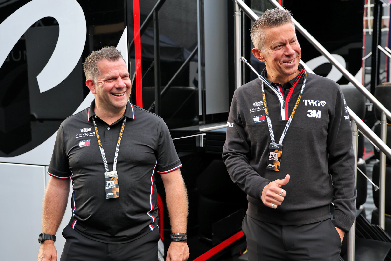 GP OLANDA, (L to R): Peter Crolla (GBR) Cadillac F1 Gara Team Manager with Marcin Budkowski (POL) Cadillac Formula 1 Team, Team Principal.
20.08.2026. Formula 1 World Championship, Rd 12, Dutch Grand Prix, Zandvoort, Netherlands, Preparation Day.
- www.xpbimages.com, EMail: requests@xpbimages.com © Copyright: Batchelor / XPB Images