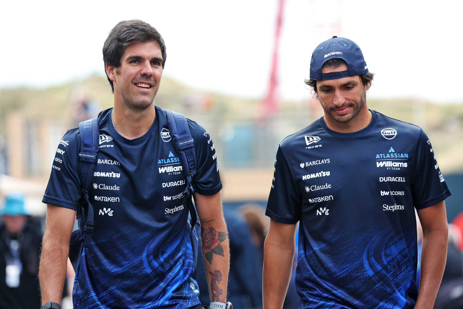 GP OLANDA, (L to R): Borja Presol (ESP) Williams F1 Team Personal Trainer with Carlos Sainz (ESP) Williams F1 Team.
20.08.2026. Formula 1 World Championship, Rd 12, Dutch Grand Prix, Zandvoort, Netherlands, Preparation Day.
- www.xpbimages.com, EMail: requests@xpbimages.com © Copyright: Bearne / XPB Images