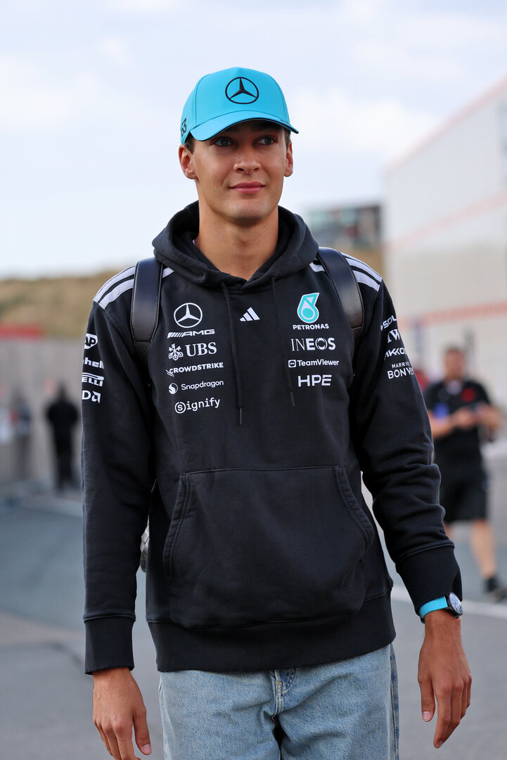GP OLANDA, George Russell (GBR) Mercedes AMG Formula One Team.
20.08.2026. Formula 1 World Championship, Rd 12, Dutch Grand Prix, Zandvoort, Netherlands, Preparation Day.
- www.xpbimages.com, EMail: requests@xpbimages.com © Copyright: Batchelor / XPB Images