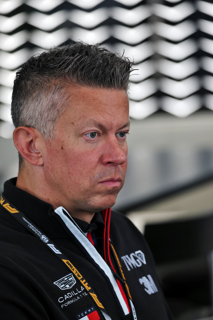 GP OLANDA, Marcin Budkowski (POL) Cadillac Formula 1 Team, Team Principal with the media.
20.08.2026. Formula 1 World Championship, Rd 12, Dutch Grand Prix, Zandvoort, Netherlands, Preparation Day.
- www.xpbimages.com, EMail: requests@xpbimages.com © Copyright: Moy / XPB Images
