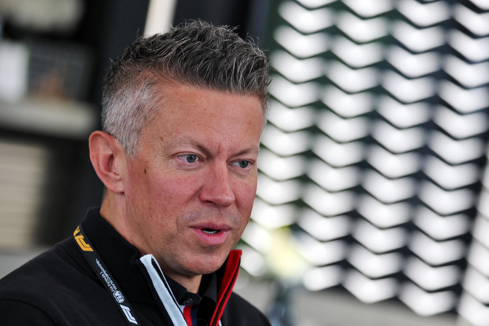 GP OLANDA, Marcin Budkowski (POL) Cadillac Formula 1 Team, Team Principal with the media.
20.08.2026. Formula 1 World Championship, Rd 12, Dutch Grand Prix, Zandvoort, Netherlands, Preparation Day.
- www.xpbimages.com, EMail: requests@xpbimages.com © Copyright: Moy / XPB Images