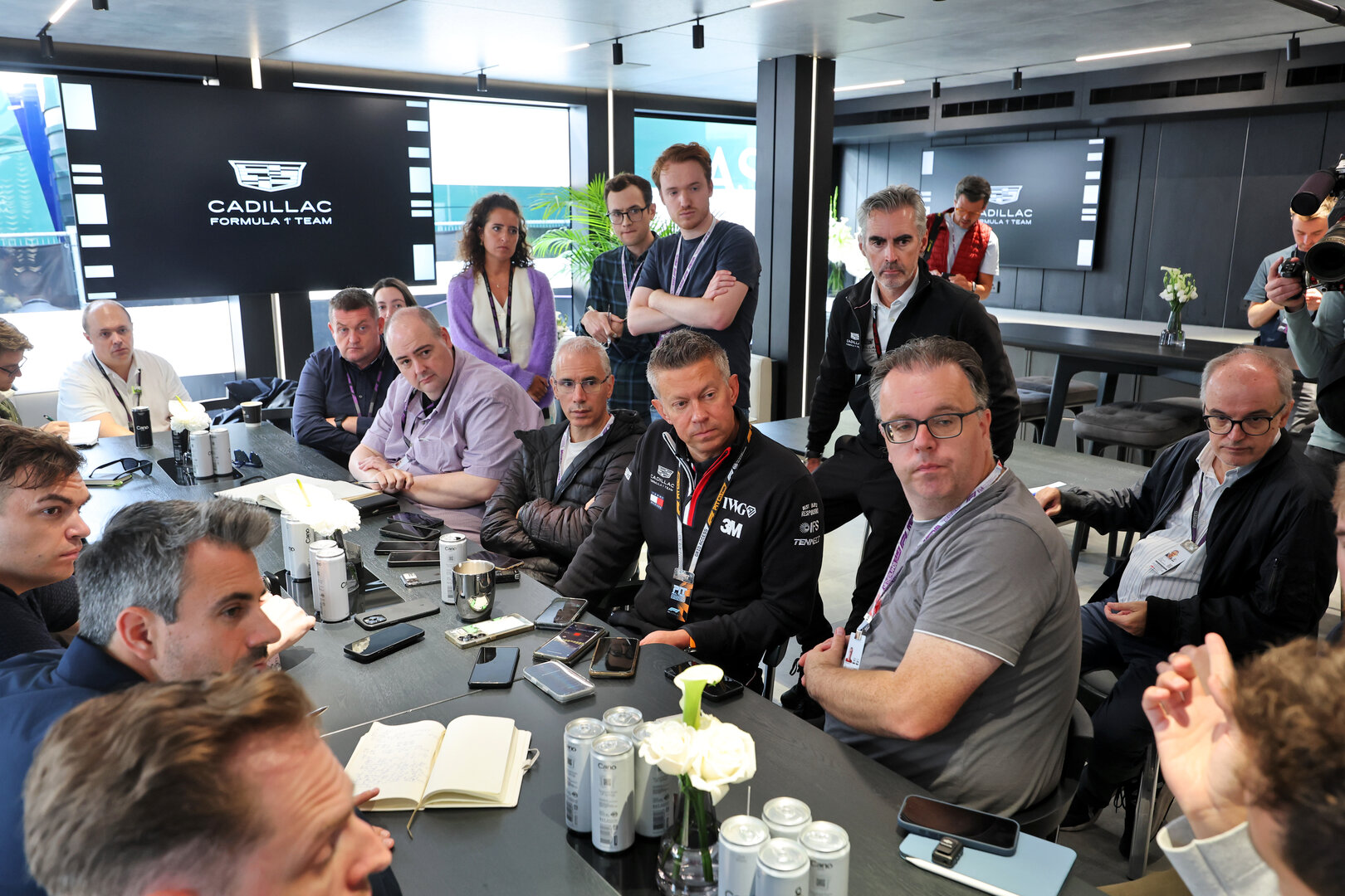 GP OLANDA, Marcin Budkowski (POL) Cadillac Formula 1 Team, Team Principal with the media.
20.08.2026. Formula 1 World Championship, Rd 12, Dutch Grand Prix, Zandvoort, Netherlands, Preparation Day.
- www.xpbimages.com, EMail: requests@xpbimages.com © Copyright: Moy / XPB Images