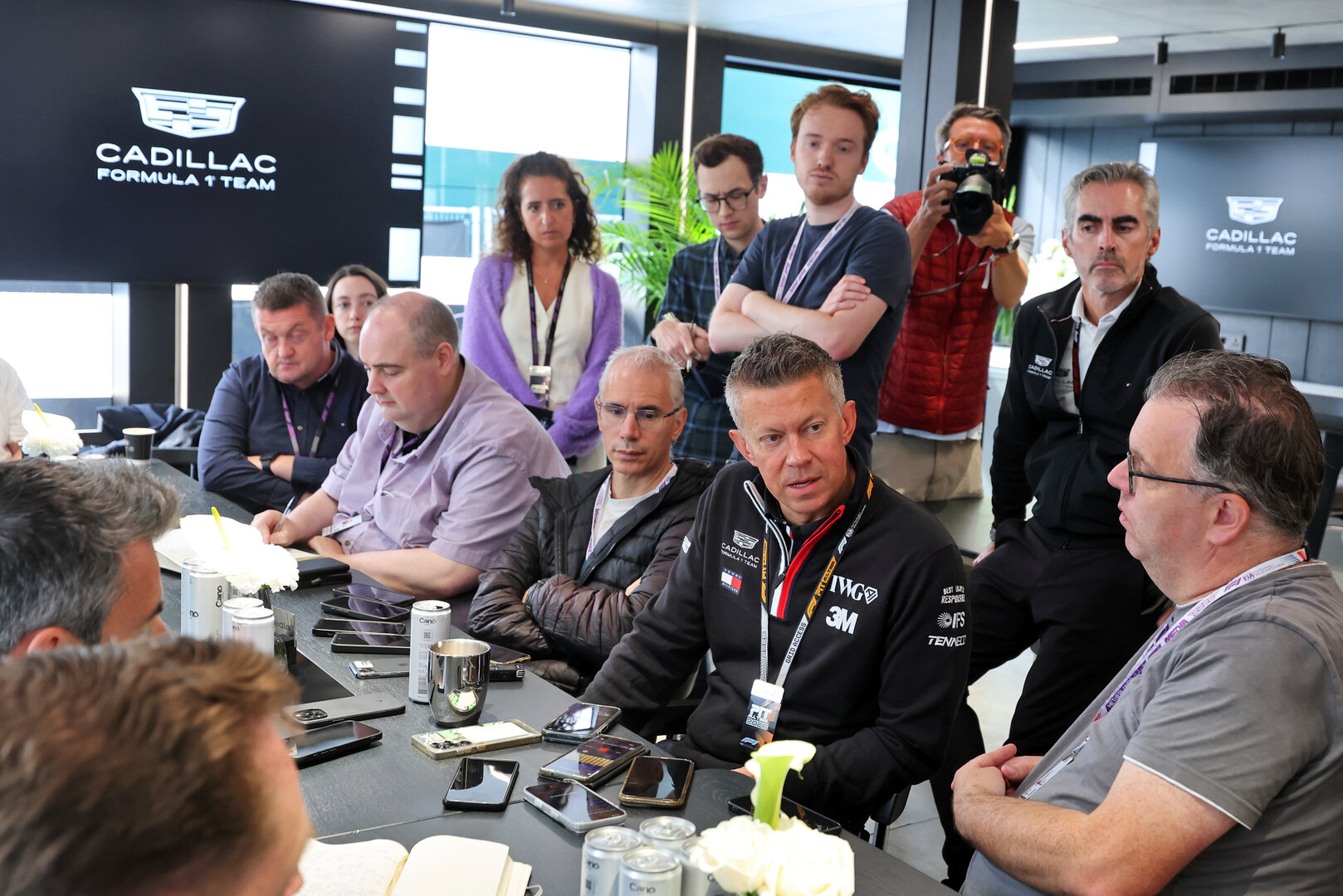 GP OLANDA, Marcin Budkowski (POL) Cadillac Formula 1 Team, Team Principal with the media.
20.08.2026. Formula 1 World Championship, Rd 12, Dutch Grand Prix, Zandvoort, Netherlands, Preparation Day.
- www.xpbimages.com, EMail: requests@xpbimages.com © Copyright: Moy / XPB Images
