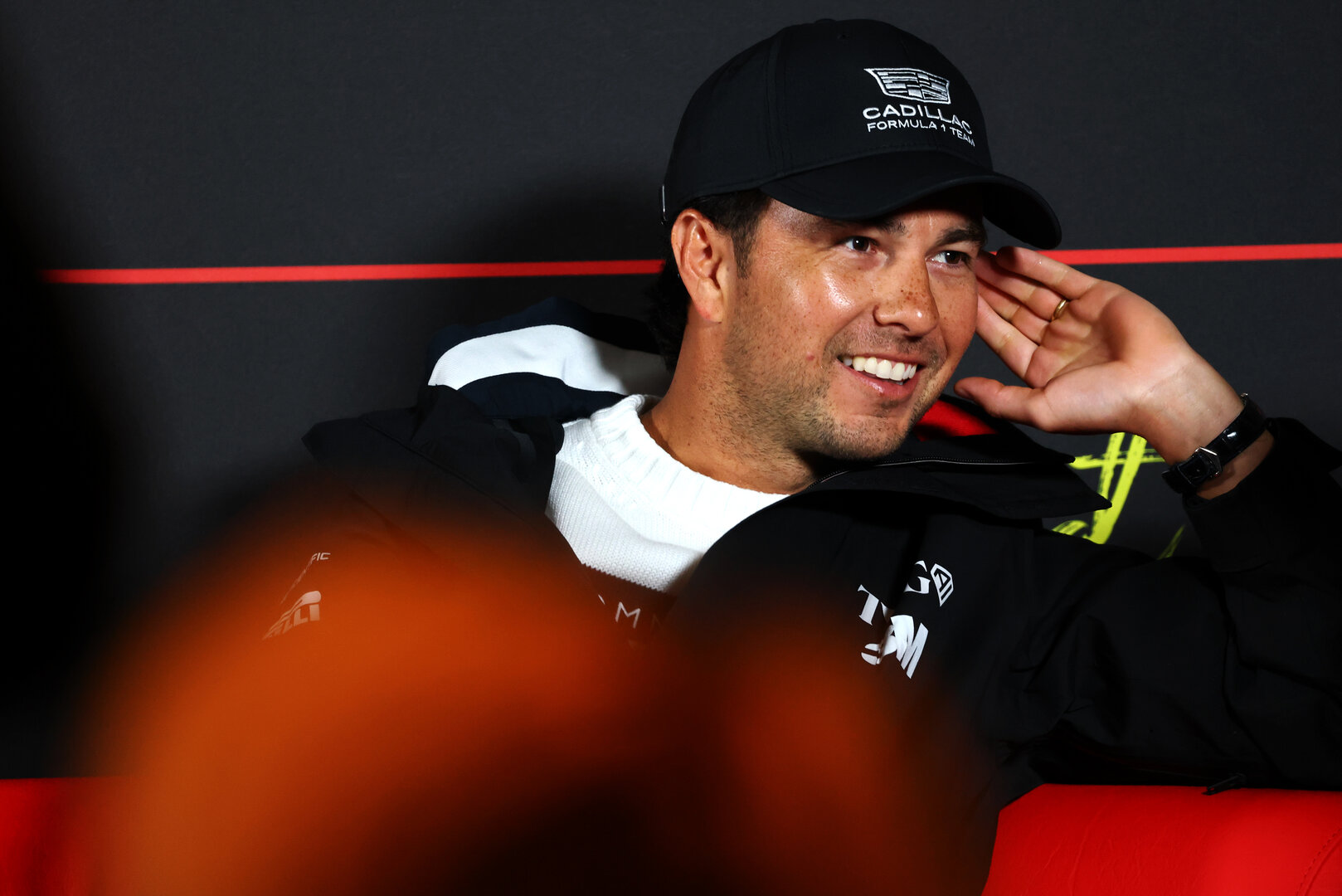GP OLANDA, Sergio Perez (MEX) Cadillac Formula 1 Team in the FIA Press Conference.
20.08.2026. Formula 1 World Championship, Rd 12, Dutch Grand Prix, Zandvoort, Netherlands, Preparation Day.
- www.xpbimages.com, EMail: requests@xpbimages.com © Copyright: Bearne / XPB Images