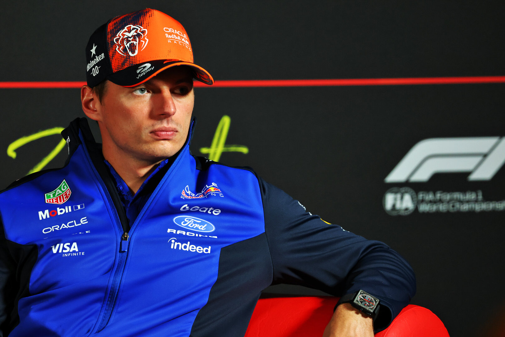 GP OLANDA, Max Verstappen (NLD) Red Bull Racing in the FIA Press Conference.
20.08.2026. Formula 1 World Championship, Rd 12, Dutch Grand Prix, Zandvoort, Netherlands, Preparation Day.
- www.xpbimages.com, EMail: requests@xpbimages.com © Copyright: Bearne / XPB Images
