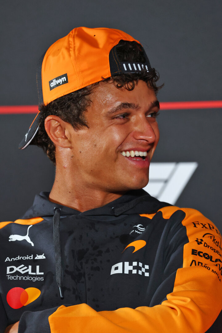GP OLANDA, Lando Norris (GBR) McLaren F1 Team in the FIA Press Conference.
20.08.2026. Formula 1 World Championship, Rd 12, Dutch Grand Prix, Zandvoort, Netherlands, Preparation Day.
- www.xpbimages.com, EMail: requests@xpbimages.com © Copyright: Bearne / XPB Images