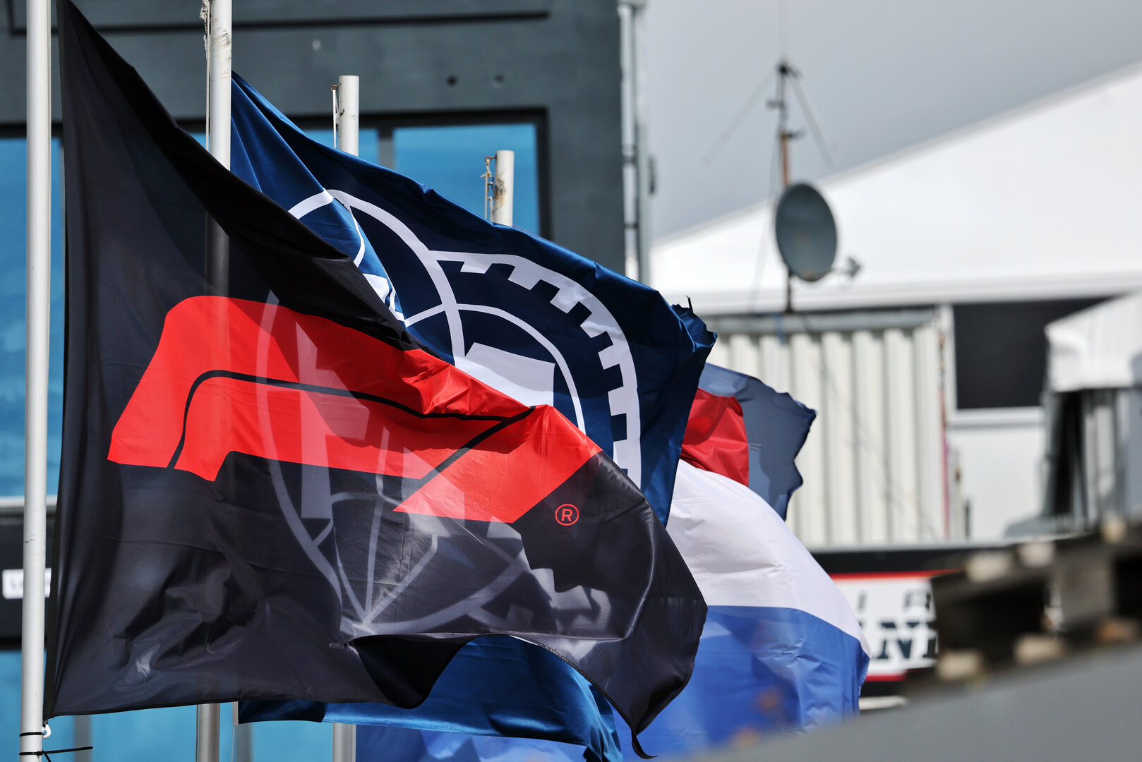GP OLANDA, F1 flag in the paddock.
20.08.2026. Formula 1 World Championship, Rd 12, Dutch Grand Prix, Zandvoort, Netherlands, Preparation Day.
- www.xpbimages.com, EMail: requests@xpbimages.com © Copyright: Moy / XPB Images