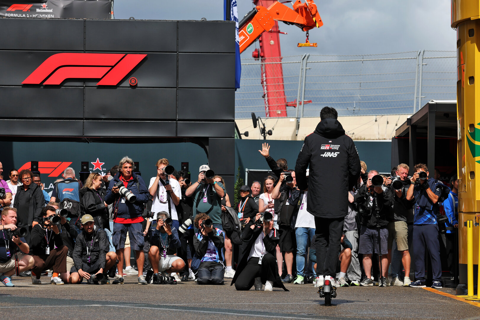 GP OLANDA, Esteban Ocon (FRA) Haas F1 Team approaches photographers in the paddock.
20.08.2026. Formula 1 World Championship, Rd 12, Dutch Grand Prix, Zandvoort, Netherlands, Preparation Day.
- www.xpbimages.com, EMail: requests@xpbimages.com © Copyright: Moy / XPB Images