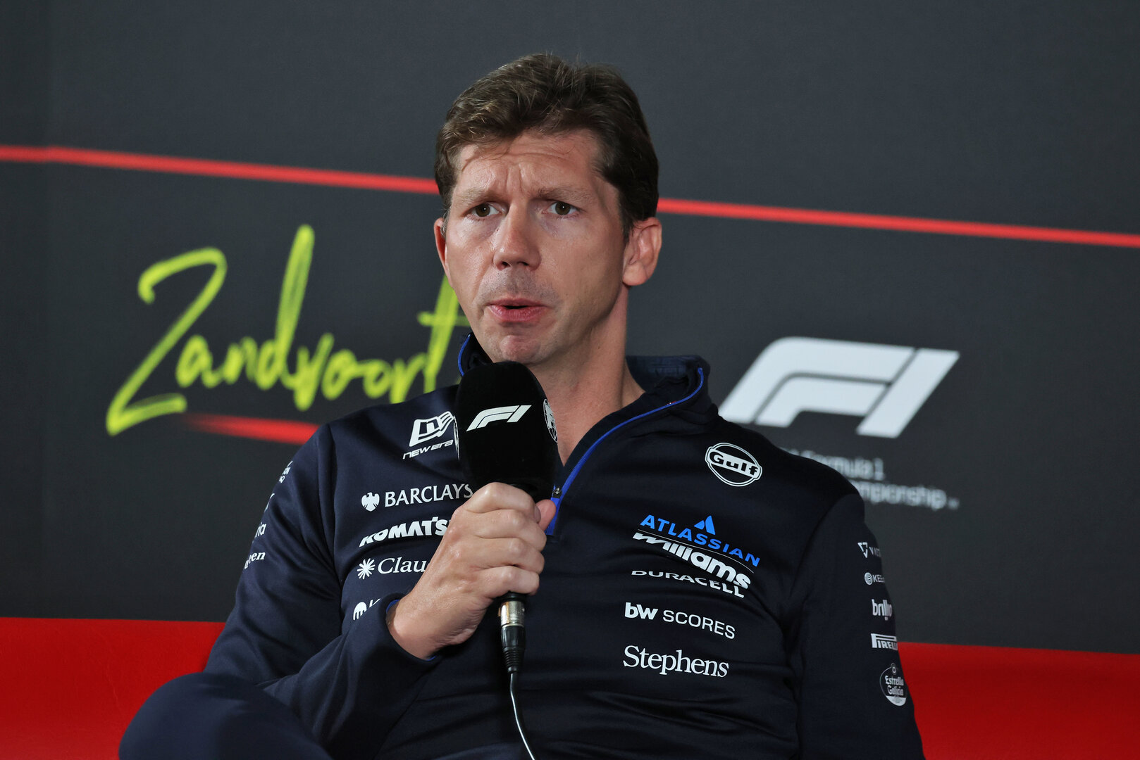 GP OLANDA, James Vowles (GBR) Williams F1 Team, Team Principal in the FIA Press Conference.
21.08.2026. Formula 1 World Championship, Rd 12, Dutch Grand Prix, Zandvoort, Netherlands, Sprint Qualifiche Day.
- www.xpbimages.com, EMail: requests@xpbimages.com © Copyright: Moy / XPB Images