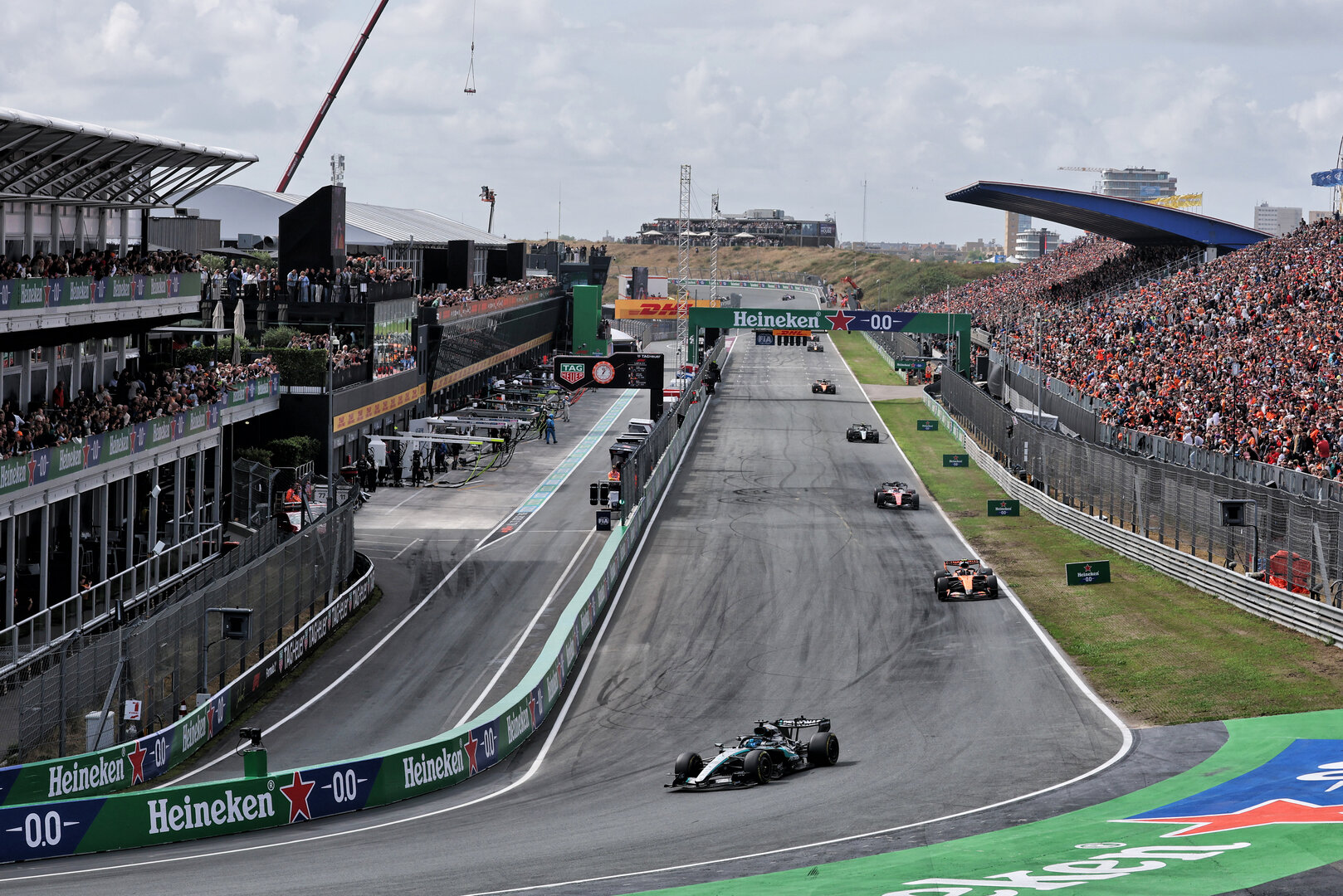 GP OLANDA, George Russell (GBR) Mercedes AMG Formula One Team W17.
22.08.2026. Formula 1 World Championship, Rd 12, Dutch Grand Prix, Zandvoort, Netherlands, Sprint e Qualifiche Day.
- www.xpbimages.com, EMail: requests@xpbimages.com © Copyright: Moy / XPB Images