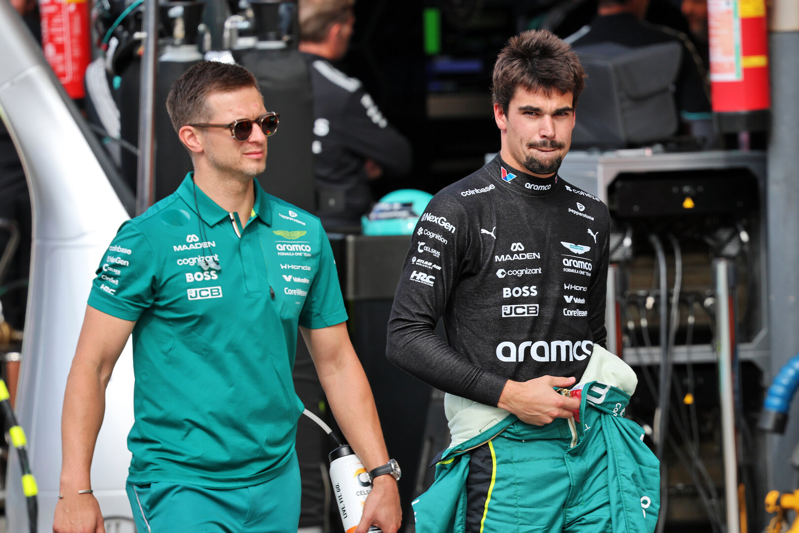 GP OLANDA, (L to R): Henry Howe (GBR) Aston Martin F1 Team Personal Trainer with Lance Stroll (CDN) Aston Martin F1 Team.
22.08.2026. Formula 1 World Championship, Rd 12, Dutch Grand Prix, Zandvoort, Netherlands, Sprint e Qualifiche Day.
- www.xpbimages.com, EMail: requests@xpbimages.com © Copyright: Batchelor / XPB Images