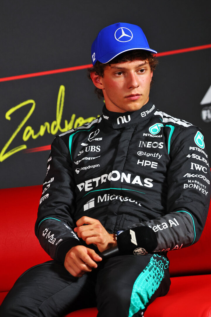 GP OLANDA, Andrea Kimi Antonelli (ITA) Mercedes AMG Formula One Team in the post qualifying FIA Press Conference.
22.08.2026. Formula 1 World Championship, Rd 12, Dutch Grand Prix, Zandvoort, Netherlands, Sprint e Qualifiche Day.
- www.xpbimages.com, EMail: requests@xpbimages.com © Copyright: Bearne / XPB Images