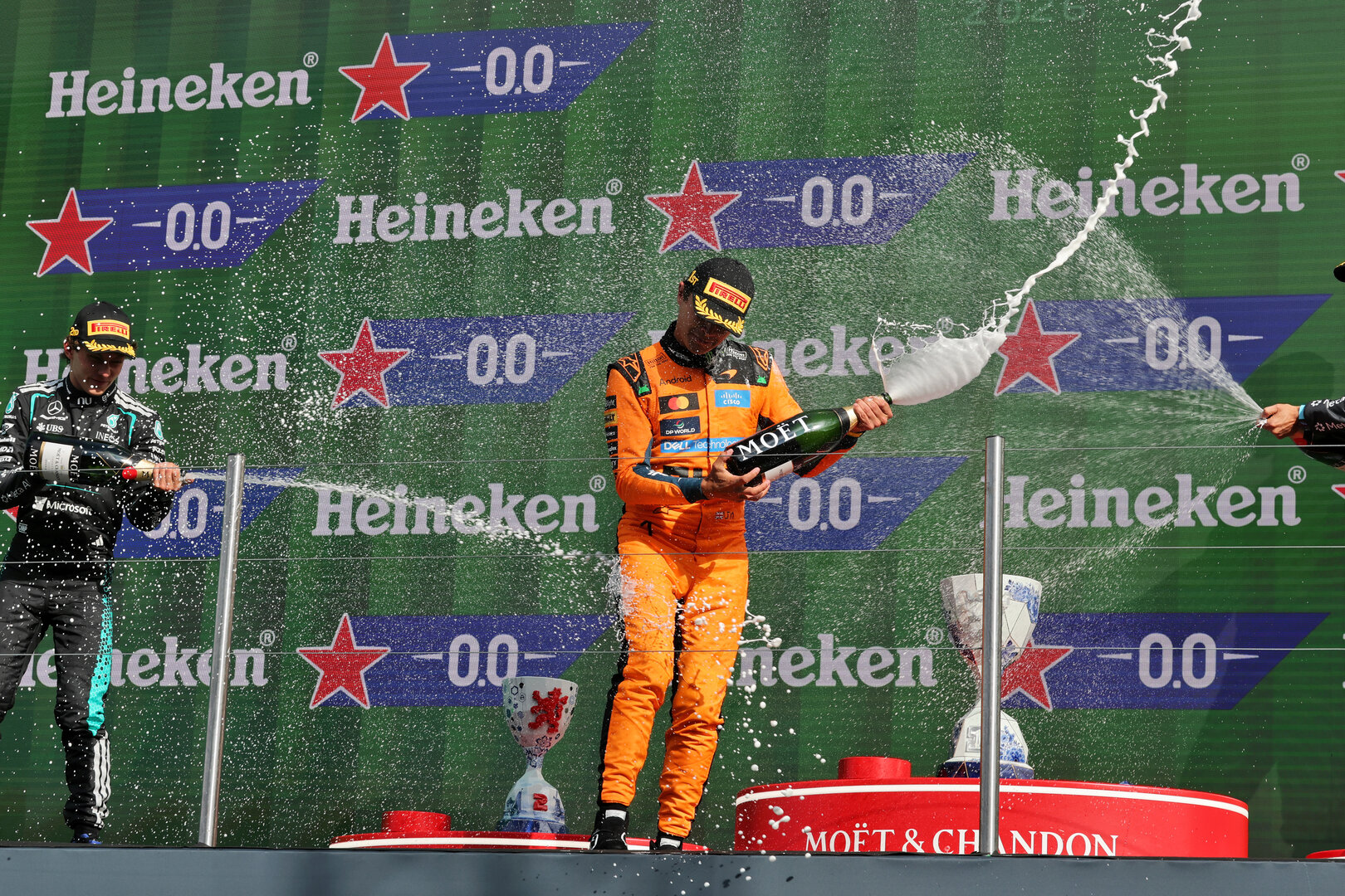 GP OLANDA, Gara winner Lando Norris (GBR) McLaren F1 Team celebrates on the podium.
23.08.2026. Formula 1 World Championship, Rd 12, Dutch Grand Prix, Zandvoort, Netherlands, Gara Day.
- www.xpbimages.com, EMail: requests@xpbimages.com © Copyright: Moy / XPB Images