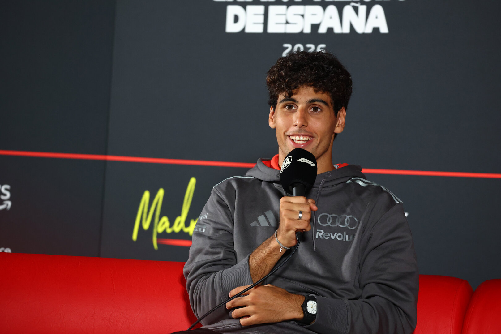 GP SPAGNA, Gabriel Bortoleto (BRA) Audi F1 Team.
10.09.2026. Formula 1 World Championship, Rd 14, Spanish Grand Prix, Madrid, Spain, Preparation Day.
- www.xpbimages.com, EMail: requests@xpbimages.com © Copyright: Bearne / XPB Images