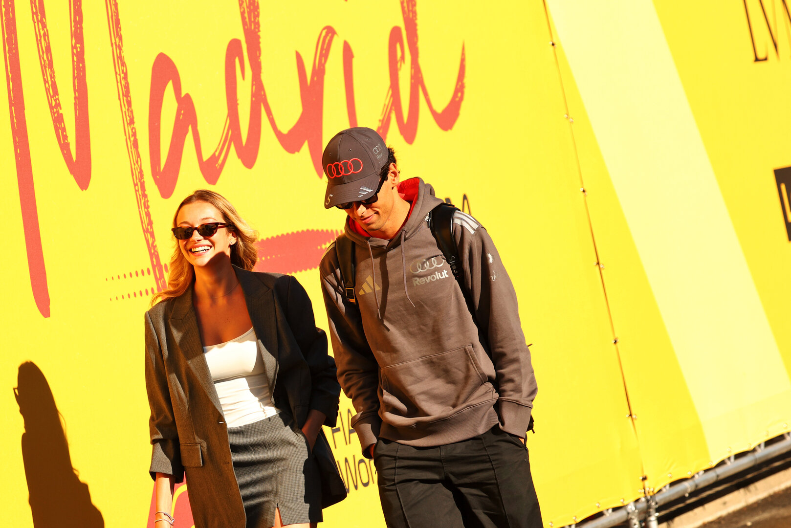 GP SPAGNA, (L to R): Isabella Bernardini (BRA) with her boyfriend Gabriel Bortoleto (BRA) Audi F1 Team.
12.09.2026. Formula 1 World Championship, Rd 14, Spanish Grand Prix, Madrid, Spain, Qualifiche Day.
- www.xpbimages.com, EMail: requests@xpbimages.com © Copyright: Bearne / XPB Images