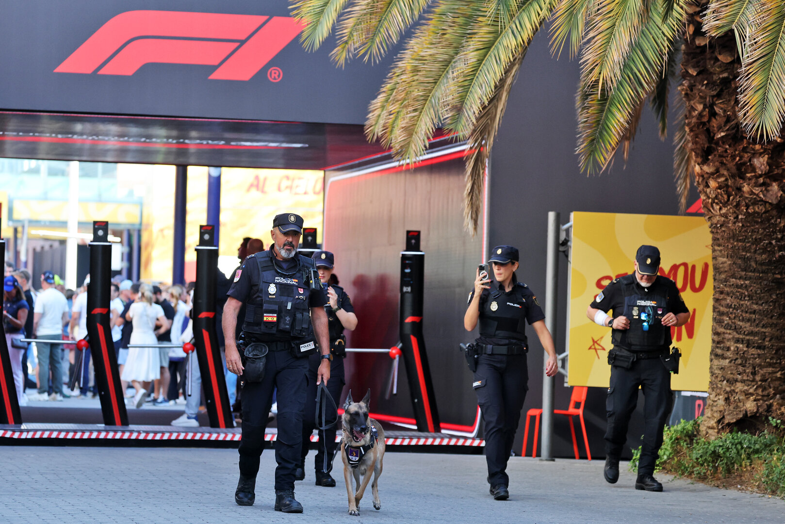 GP SPAGNA, Paddock Atmosfera - Police patrol.
12.09.2026. Formula 1 World Championship, Rd 14, Spanish Grand Prix, Madrid, Spain, Qualifiche Day.
- www.xpbimages.com, EMail: requests@xpbimages.com © Copyright: Moy / XPB Images