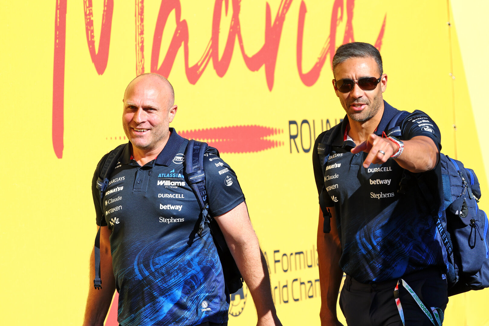 GP SPAGNA, Ed Scott (GBR) Williams F1 Team Head of Creative Design (Right).
12.09.2026. Formula 1 World Championship, Rd 14, Spanish Grand Prix, Madrid, Spain, Qualifiche Day.
- www.xpbimages.com, EMail: requests@xpbimages.com © Copyright: Bearne / XPB Images