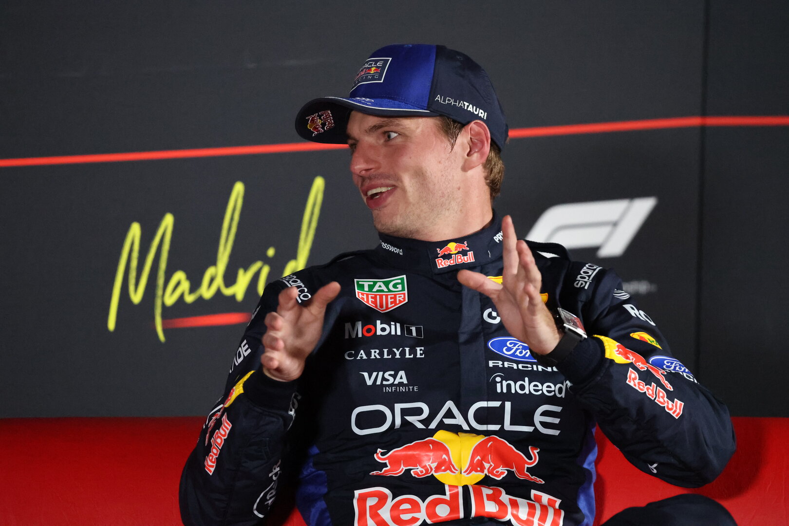 GP SPAGNA, Max Verstappen (NLD) Red Bull Racing in the post qualifying FIA Press Conference.
12.09.2026. Formula 1 World Championship, Rd 14, Spanish Grand Prix, Madrid, Spain, Qualifiche Day.
- www.xpbimages.com, EMail: requests@xpbimages.com © Copyright: Batchelor / XPB Images