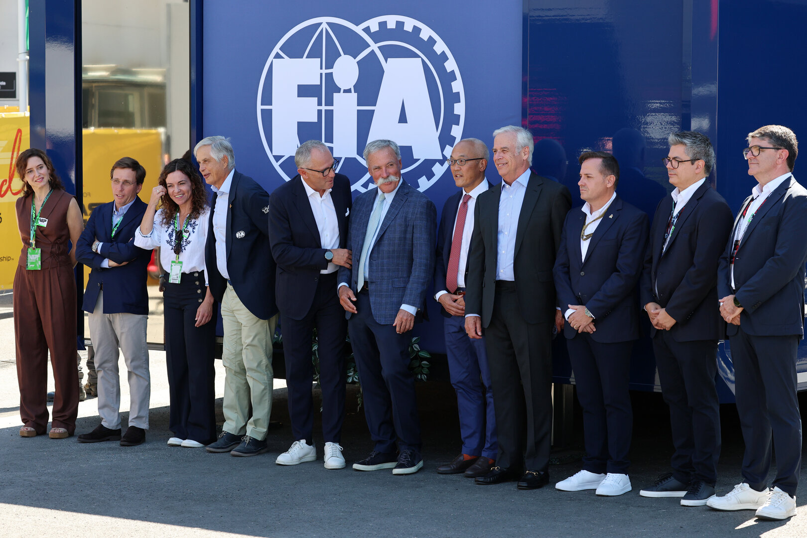 GP SPAGNA, (L to R): Stefano Domenicali (ITA) Formula One President e CEO with Chase Carey (USA) Liberty Media Executive Committee Board Member; Derek Chang (USA) Liberty Media President e CEO;  Robert R. Bennett (USA) Vice Chairman of the Board of Directors of Liberty Media, e others.
13.09.2026. Formula 1 World Championship, Rd 14, Spanish Grand Prix, Madrid, Spain, Gara Day.
- www.xpbimages.com, EMail: requests@xpbimages.com © Copyright: Batchelor / XPB Images