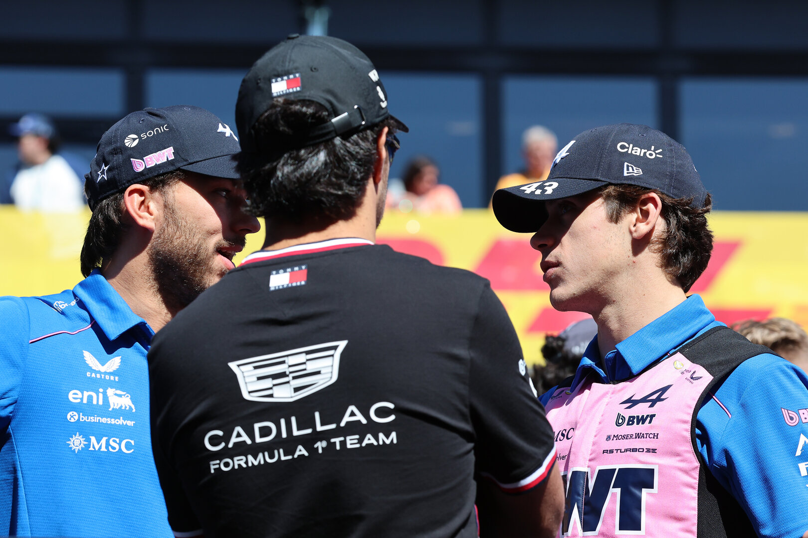 GP SPAGNA, (L to R): Pierre Gasly (FRA) Alpine F1 Team with Sergio Perez (MEX) Cadillac Formula 1 Team e Franco Colapinto (ARG) Alpine F1 Team on the drivers' parade.
13.09.2026. Formula 1 World Championship, Rd 14, Spanish Grand Prix, Madrid, Spain, Gara Day.
- www.xpbimages.com, EMail: requests@xpbimages.com © Copyright: Batchelor / XPB Images