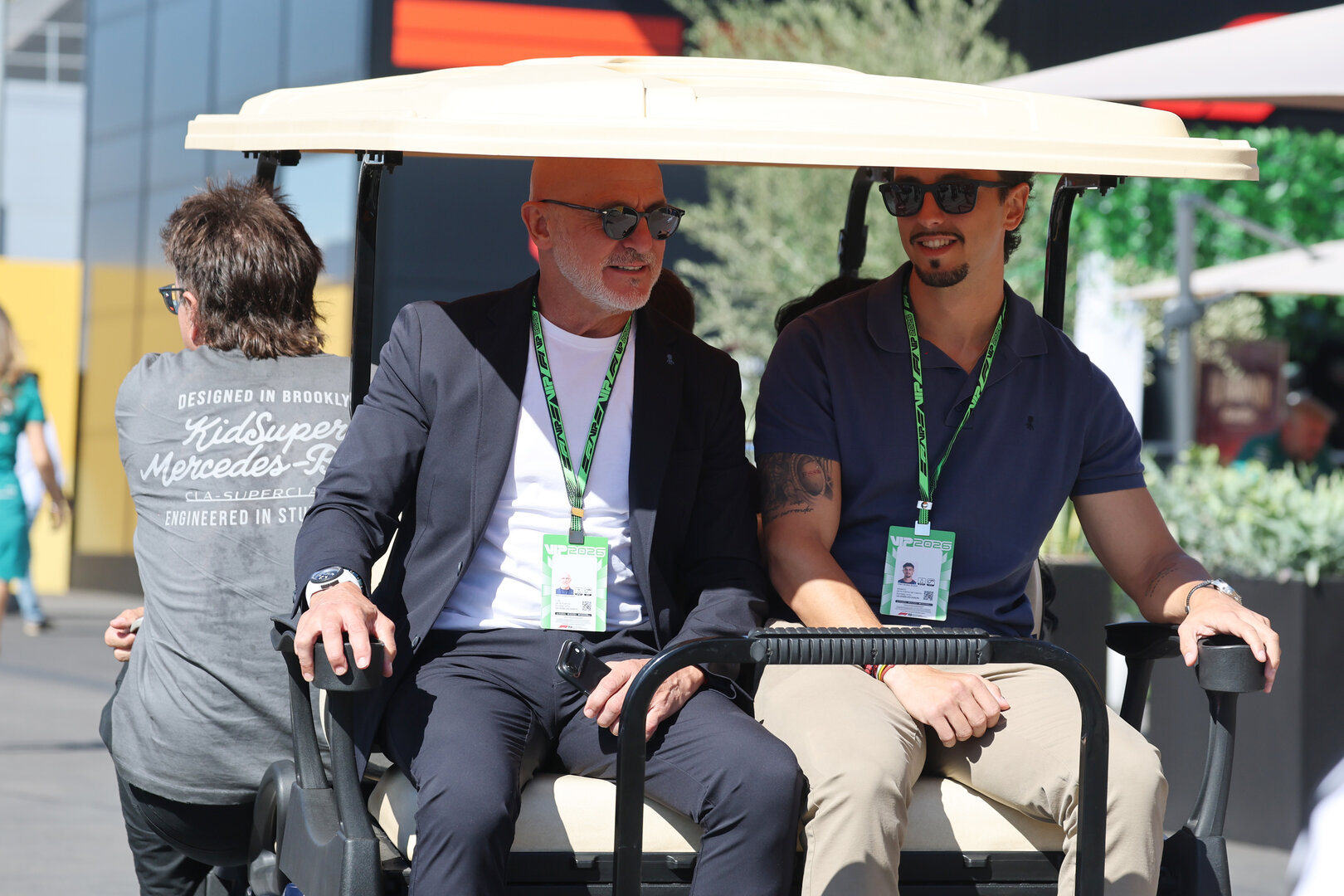 GP SPAGNA, (L to R): Luis de la Fuente (ESP) Football Manager with his son Alberto de la Fuente (ESP).
13.09.2026. Formula 1 World Championship, Rd 14, Spanish Grand Prix, Madrid, Spain, Gara Day.
- www.xpbimages.com, EMail: requests@xpbimages.com © Copyright: Moy / XPB Images
