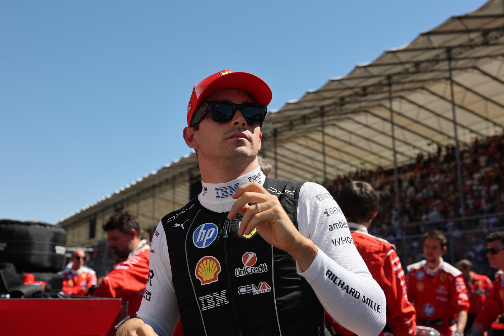 GP SPAGNA, Charles Leclerc (MON) Ferrari on the grid.
13.09.2026. Formula 1 World Championship, Rd 14, Spanish Grand Prix, Madrid, Spain, Gara Day.
- www.xpbimages.com, EMail: requests@xpbimages.com © Copyright: Moy / XPB Images